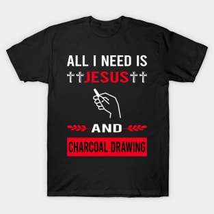 I Need Jesus And Charcoal Drawing T-Shirt